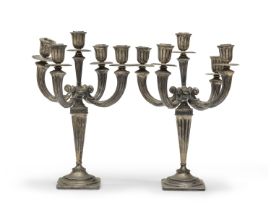 PAIR OF SILVER CANDELABRA VICENZA 1944/1968