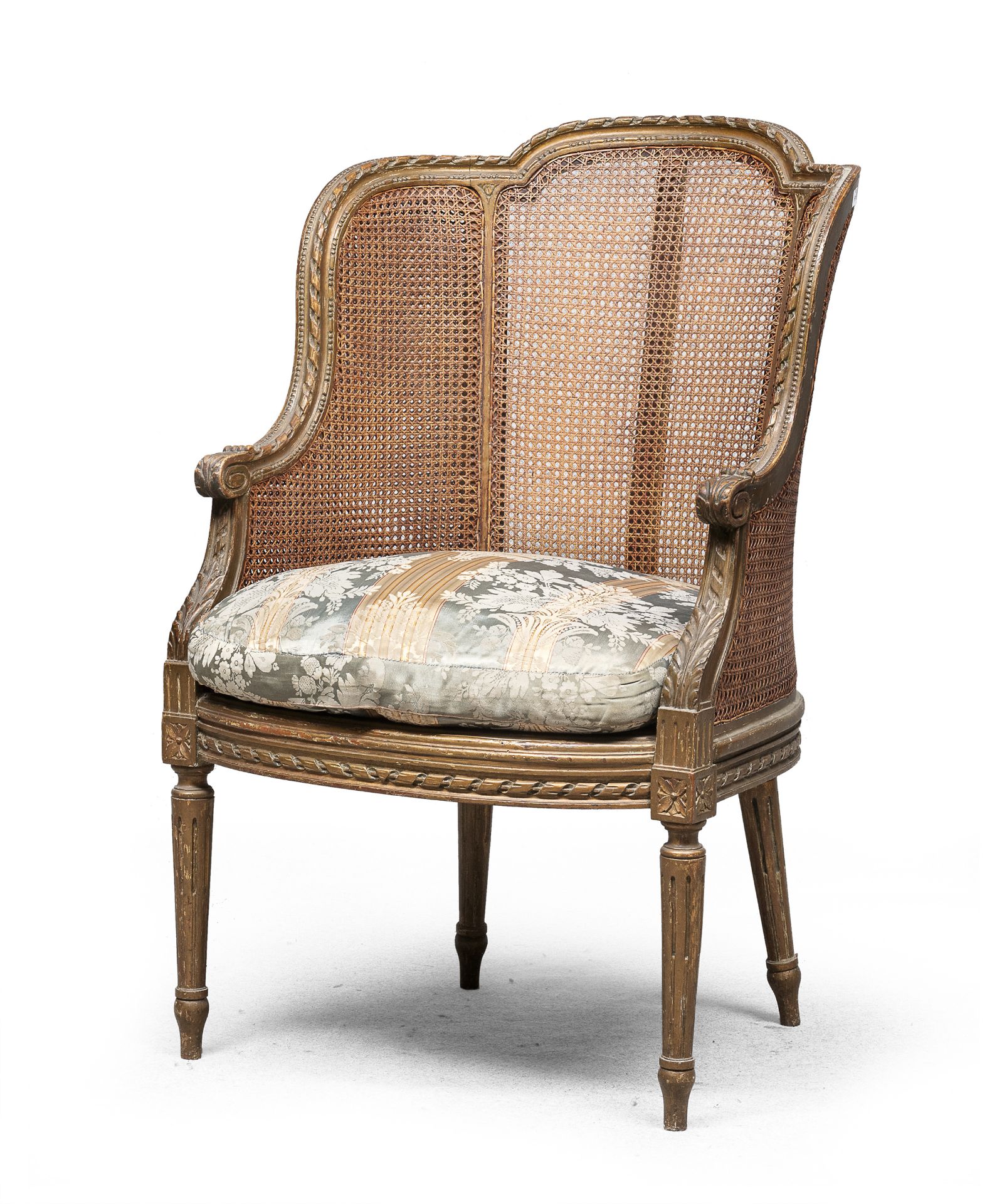 BERGERE ARMCHAIR IN GILTWOOD END OF THE 19TH CENTURY