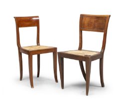 TWO WALNUT CHAIRS EARLY 19TH CENTURY