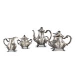 SILVER TEA AND COFFEE SET ITALY approx. 1960.