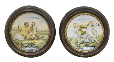 PAIR OF MAIOLICA TILES 18TH CENTURY