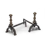 PAIR OF IRON FIREDOGS END OF THE 18TH CENTURY