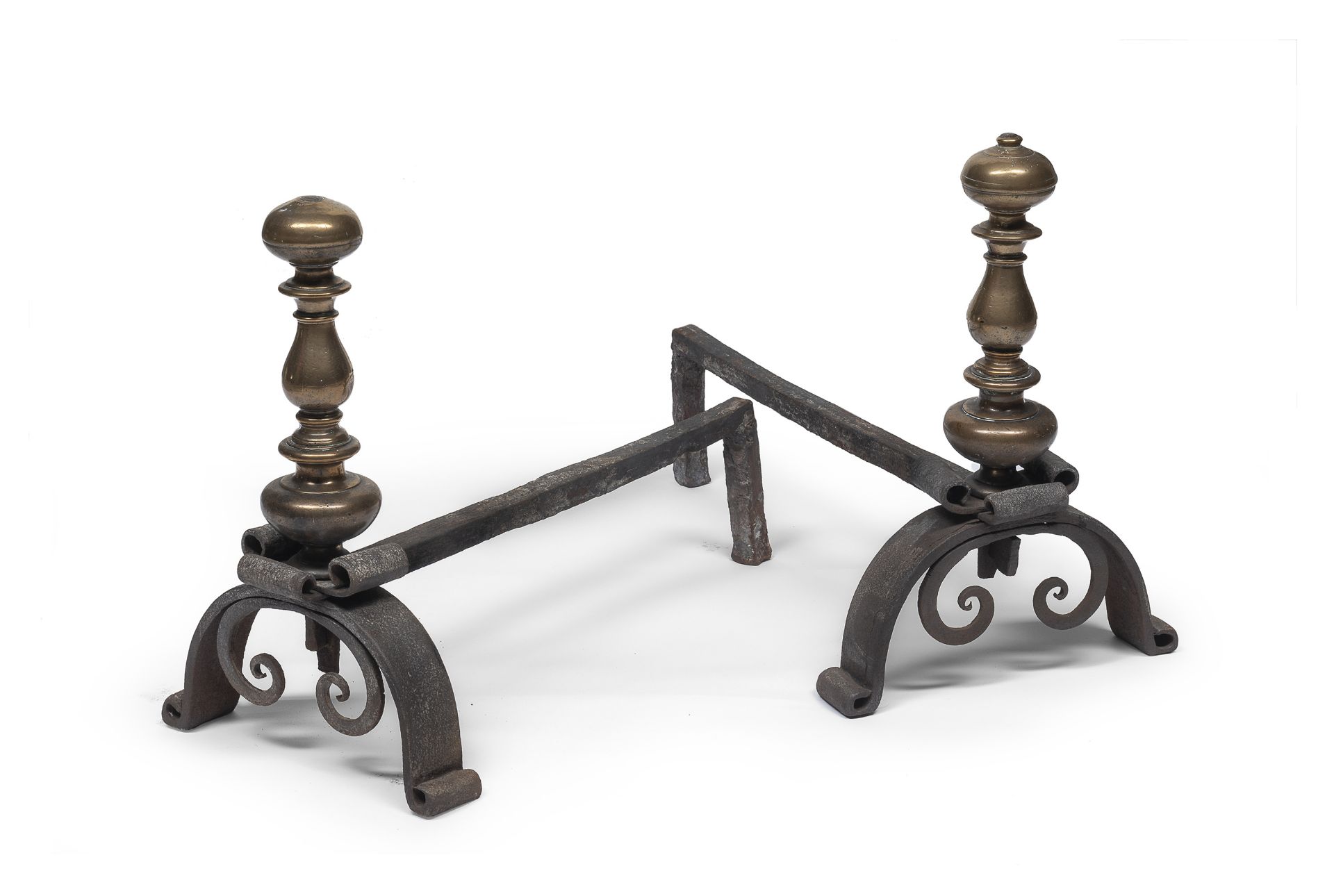 PAIR OF IRON FIREDOGS END OF THE 18TH CENTURY