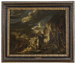 OIL PAINTING BY FOLLOWER OF SALVATOR ROSA 17TH CENTURY