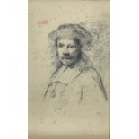 PENCIL DRAWING BY REMBRANDT'S FOLLOWER