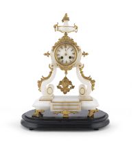 ALABASTER TABLE CLOCK 19th CENTURY