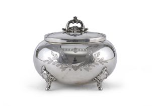 SILVER TEA CADDIE GERMAN END OF THE 19TH CENTURY