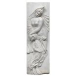 PAIR OF WHITE MARBLE BAS RELIEFS EARLY 20TH CENTURY