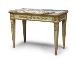 GREEN LACQUERED WOODEN CONSOLE MARCHE END OF THE 18TH CENTURY