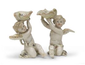 PAIR OF PORCELAIN SALT CELLARS, 20TH CENTURY