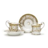 PAIR OF PORCELAIN CUPS AND SAUCERS 19TH CENTURY