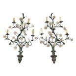 PAIR OF LARGE LACQUERED IRON WALL LAMPS END OF THE 19TH CENTURY
