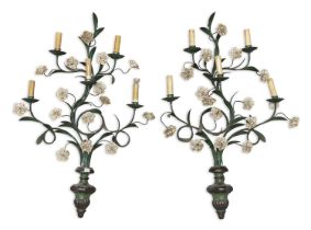 PAIR OF LARGE LACQUERED IRON WALL LAMPS END OF THE 19TH CENTURY