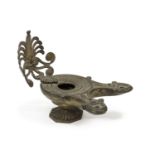 BRONZE OIL LAMP 19TH CENTURY ARCHAEOLOGICAL STYLE