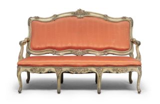 RARE SOFA IN LACQUERED WOOD GENOA 18TH CENTURY