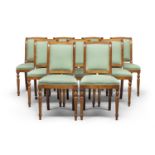 NINE BEECH CHAIRS 19TH CENTURY