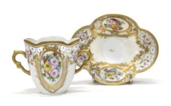 PORCELAIN CUP AND SAUCER LIMOGES 20TH CENTURY