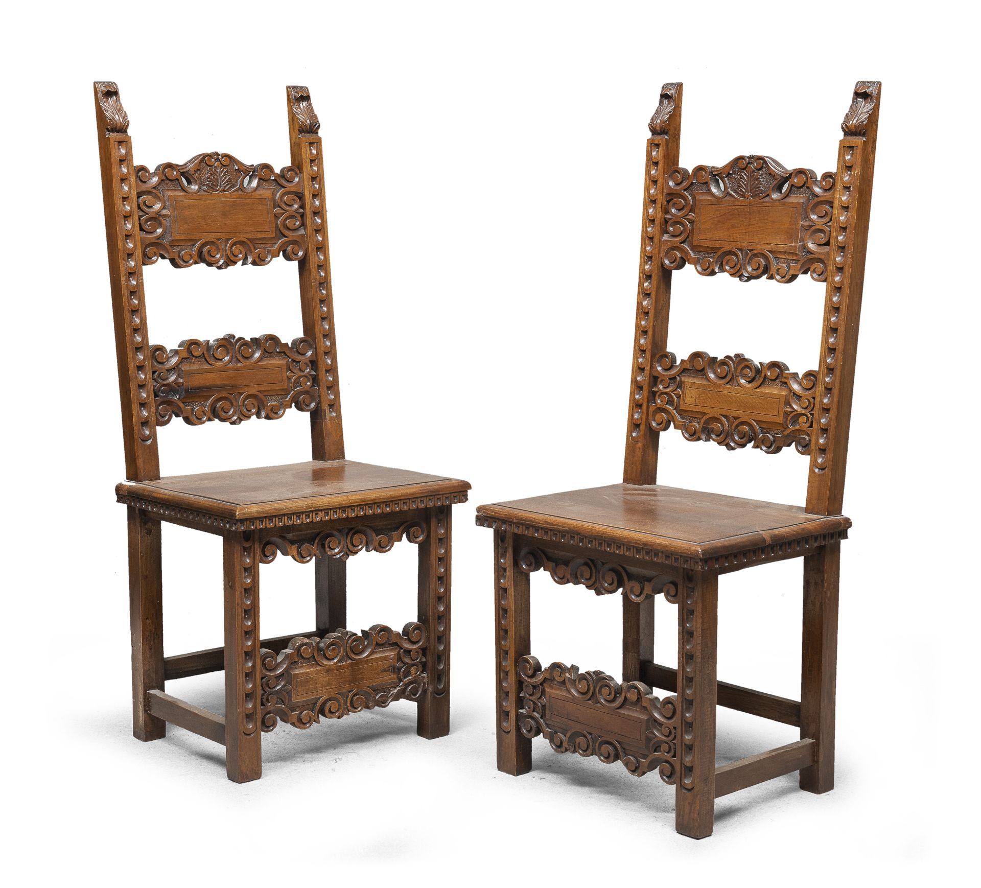 PAIR OF CHAIRS RENAISSANCE STYLE END OF THE 19TH CENTURY