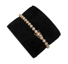 PINK GOLD TENNIS BRACELET WITH DIAMONDS