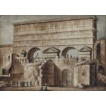 ROMAN SEPIA DRAWING EARLY 19TH CENTURY