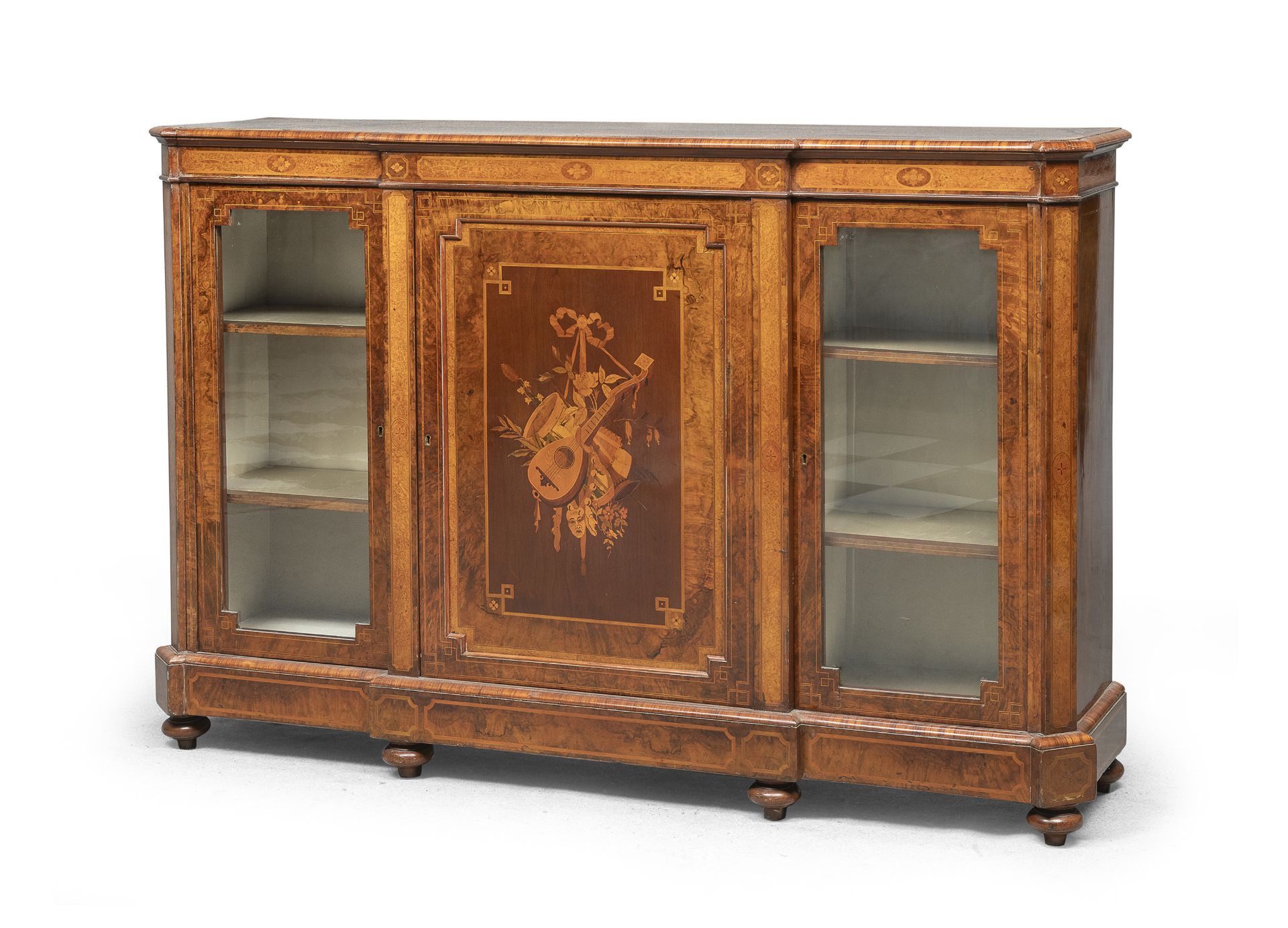 OLIVE BRIAR GLASS DOOR SIDEBOARD 19th CENTURY FRANCE
