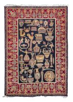 RARE FIGURED KIRMAN CARPET FIRST HALF 20TH CENTURY