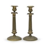 PAIR OF BRONZE CANDLESTICKS EARLY 19TH CENTURY