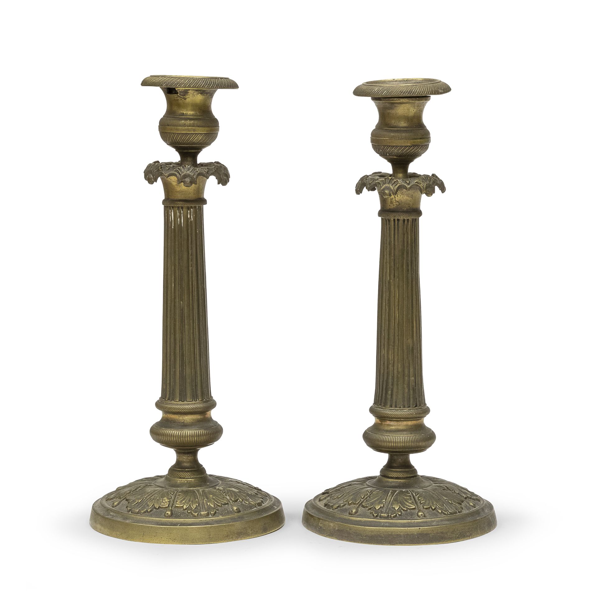 PAIR OF BRONZE CANDLESTICKS EARLY 19TH CENTURY