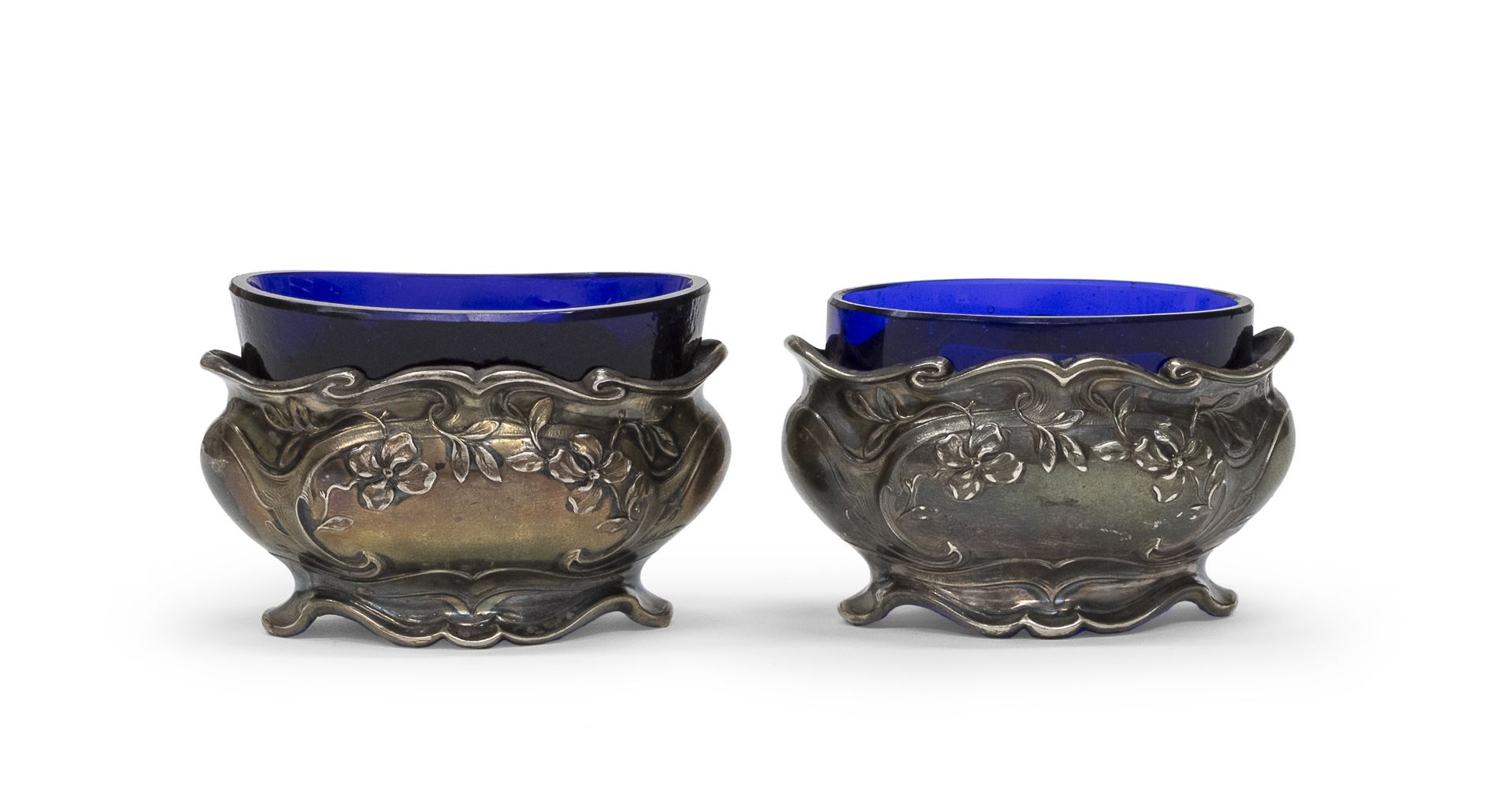 PAIR OF SILVER SALT CELLARS FRANCE SECOND HALF OF THE 19TH CENTURY