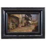 NORTHERN ITALY OIL PAINTING END OF THE 19TH CENTURY