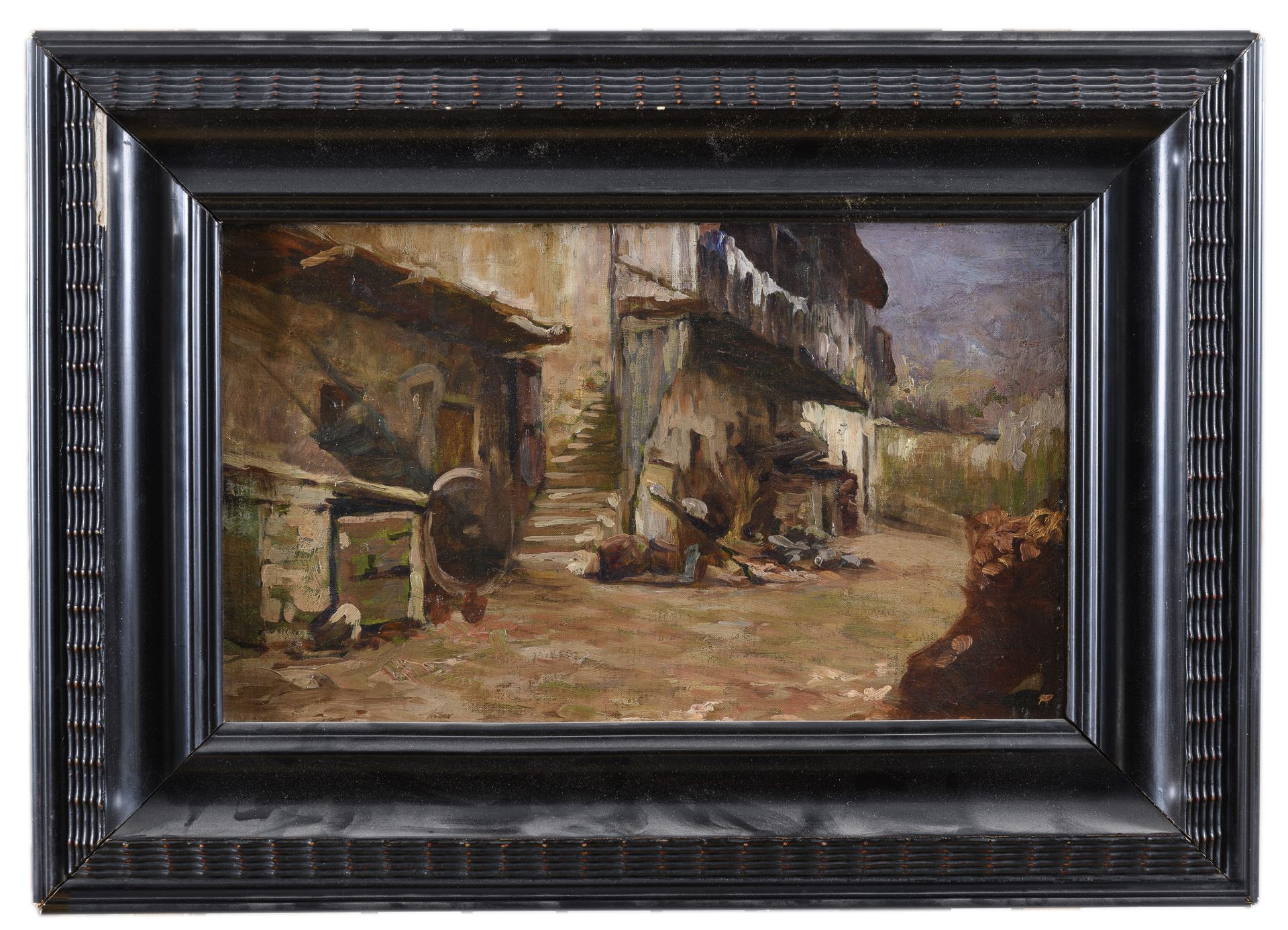 NORTHERN ITALY OIL PAINTING END OF THE 19TH CENTURY