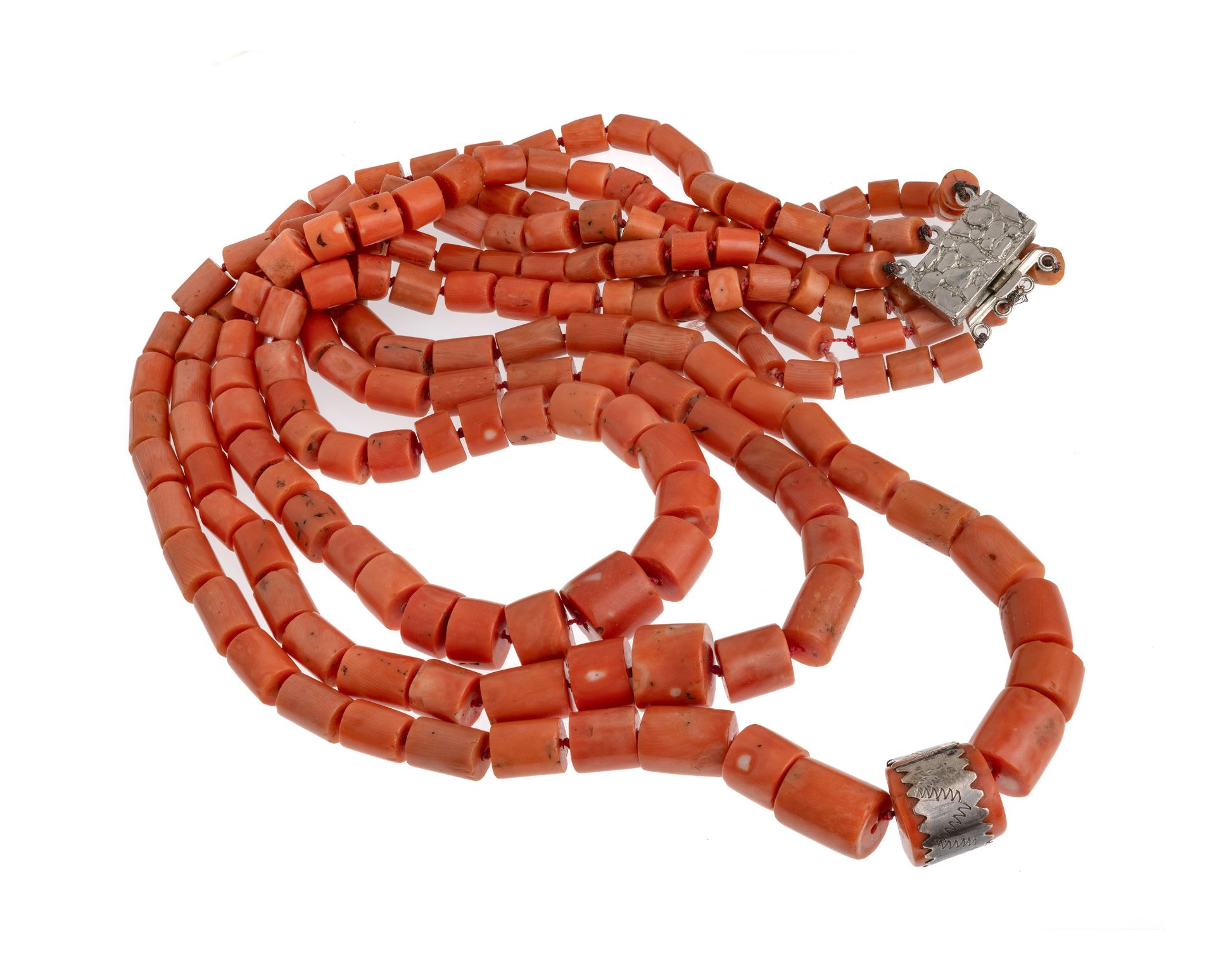 THREE-STRAND CORAL NECKLACE