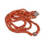 THREE-STRAND CORAL NECKLACE
