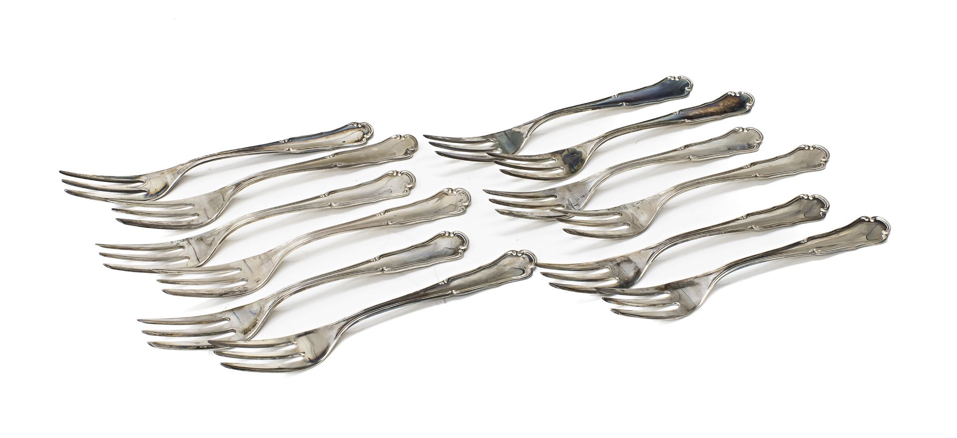 TWELVE SILVER FISH CUTLERY ITALY PUNCH 1944/1968