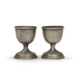 PAIR OF SILVER EGG CUPS PADUA SECOND HALF OF THE 20TH CENTURY