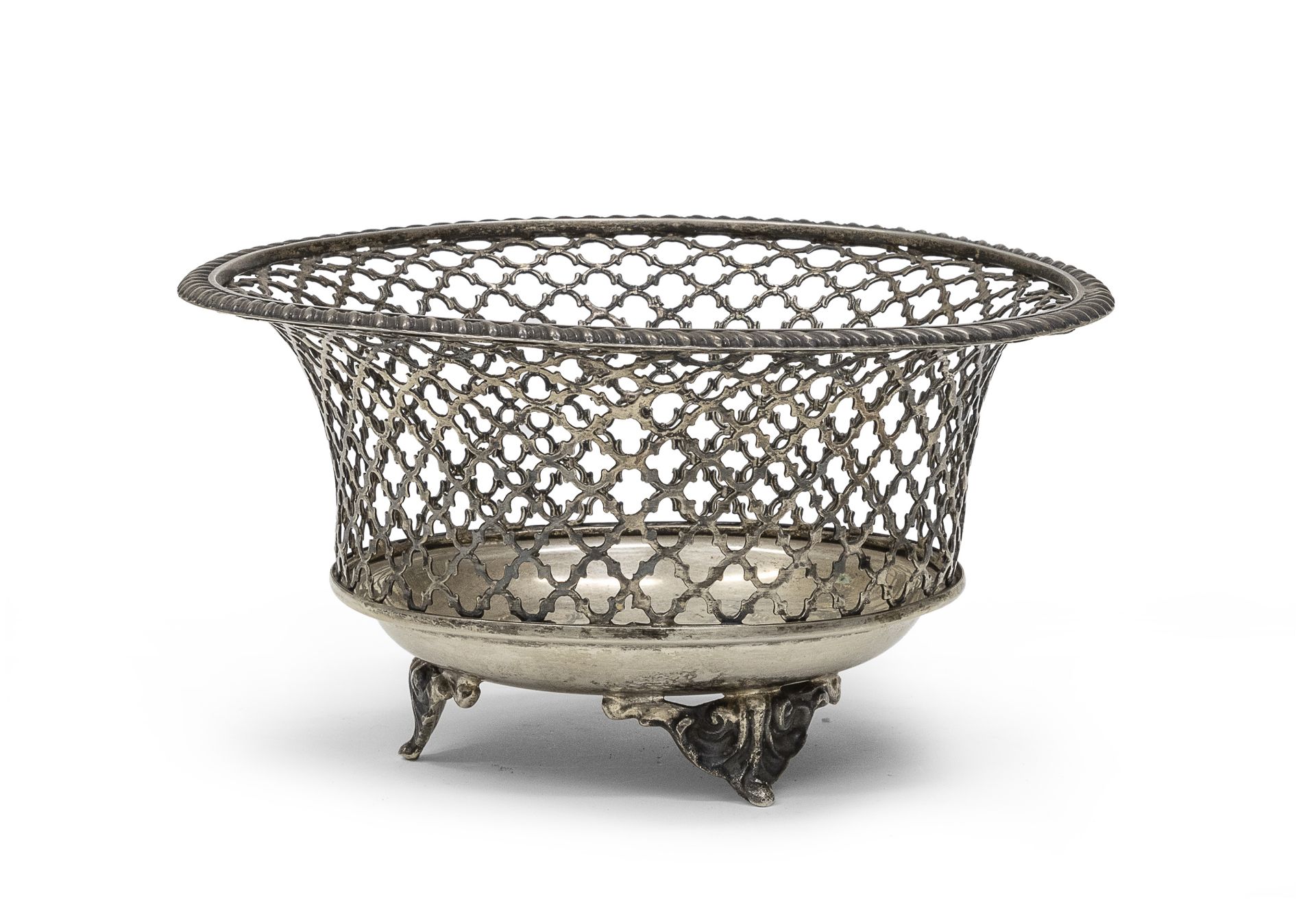 SILVER BASKET ITALY approx. 1950.