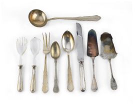 NINE VARIOUS SERVING CUTLERY 20TH CENTURY