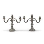 PAIR OF SILVER CANDELABRA ALEXANDRIA approx. 1950.