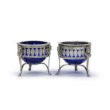 PAIR OF SILVER SALT CELLARS ITALY EARLY 19TH CENTURY