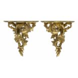 PAIR OF GILTWOOD SHELVES 19th CENTURY