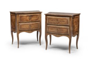 PAIR OF WALNUT BEDSIDE TABLES ROMAN STYLE END OF THE 19TH CENTURY