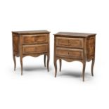 PAIR OF WALNUT BEDSIDE TABLES ROMAN STYLE END OF THE 19TH CENTURY