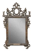 SILVER-PLATED WOOD MIRROR END OF THE 19TH CENTURY