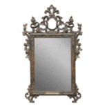 SILVER-PLATED WOOD MIRROR END OF THE 19TH CENTURY