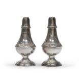 PAIR OF SILVER SALT CELLARS MILAN SECOND HALF OF THE 20TH CENTURY