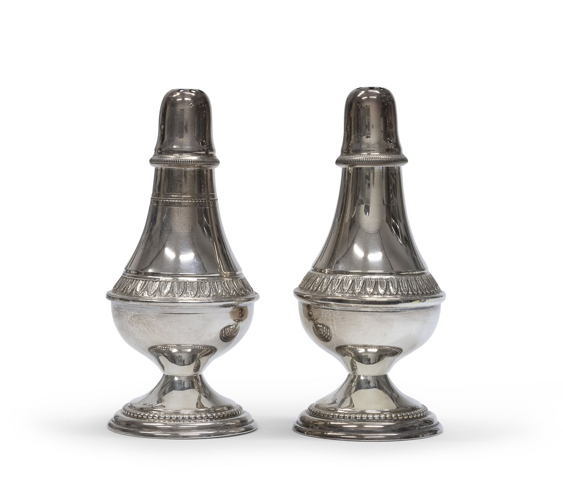 PAIR OF SILVER SALT CELLARS MILAN SECOND HALF OF THE 20TH CENTURY