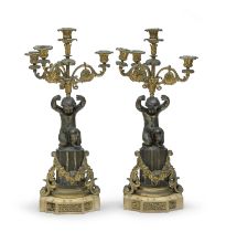 BEAUTIFUL PAIR OF BRONZE CANDELABRA 19th CENTURY