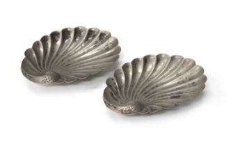 PAIR OF SILVER ASHTRAYS FLORENCE approx. 1960.