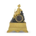 SMALL BRONZE TABLE CLOCK EARLY 19TH CENTURY