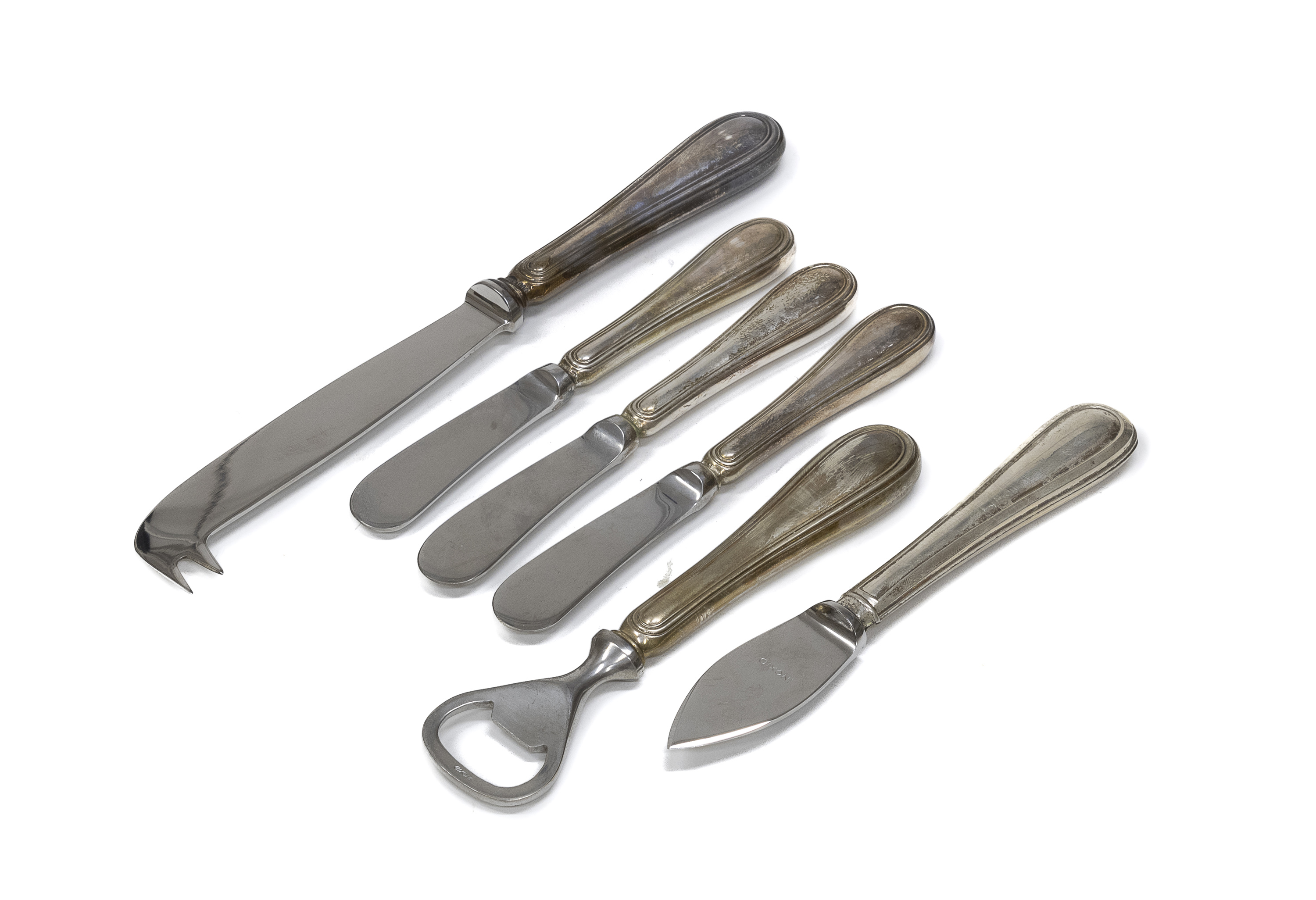 SIX MISCELLANEOUS SILVER TABLEWARE CUTLERY 20TH CENTURY ITALY